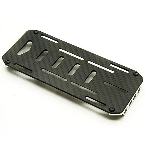 RC Battery Mount Plate, Carbon Fiber Battery Tray Protection Plate Black Battery Mounting Plate for Axial SCX10 CC01 F350 D90 1/10 RC Crawler Car Upgrades Accessories (Silver) - color: Silver