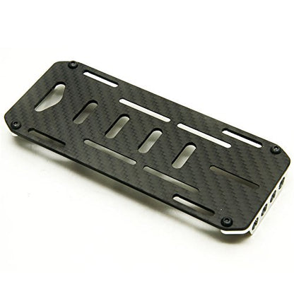 RC Battery Mount Plate, Carbon Fiber Battery Tray Protection Plate Black Battery Mounting Plate for Axial SCX10 CC01 F350 D90 1/10 RC Crawler Car Upgrades Accessories (Silver) - color: Silver