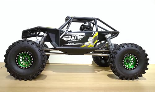 RC 1.9 Beadlock Wheels Negative Offsets 8mm and Tires for 1/10 SCX10 SCX10 SCX10 Pro TRX4 TRX6 Gen7/8 RC Crawler Remote Control Car Upgrades Aluminum 1.9 Beadlock Wheel Rims (Green Black) DK - color: Green Black