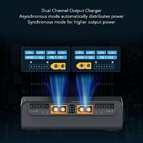 2.4in LCD Display Dual Channel Output Charger 500W DC Smart Battery Balance Charger Lithium Battery