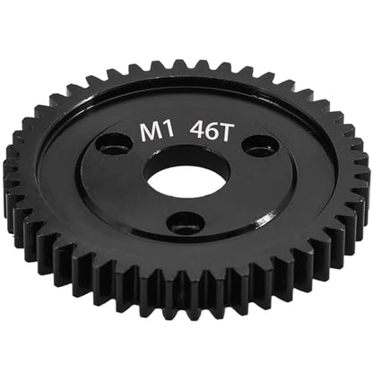 M1 Spur Gear 1.0 Metric Pitch 46-Tooth, 30T 32T 34T 36T 38T 40T 42T 44T 46T 48T 50T 52T Spur Gear Mod 1 for TRAXXAS Slayer Pro 4X4 Revo 3.3 ARRMA HPI HOBAO LOSI, Hardened Steel Upgrade Part Gear (46T) - size: 46T