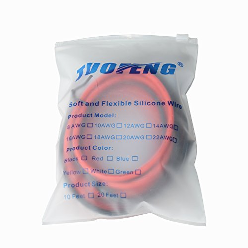 TUOFENG 10 AWG Silicone Wire - Ultra Flexible Stranded, Red/Black 10ft - size: 10 AWG 2 colors wire 5ft