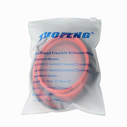 TUOFENG 10 AWG Silicone Wire - Ultra Flexible Stranded, Red/Black 10ft - size: 10 AWG 2 colors wire 5ft