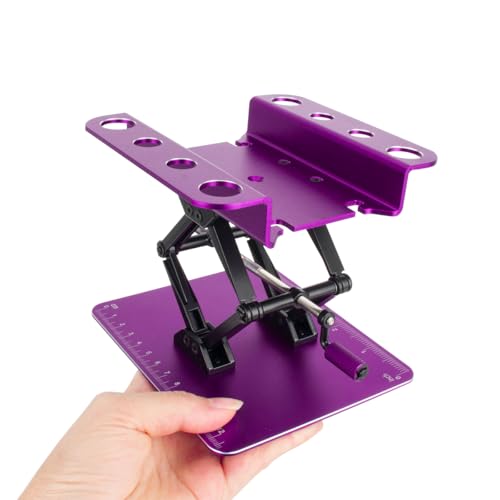 RC Car Work Stand Aluminum Repair Workstation Lift Lower for Traxxas TRX4 Axial Arrma Redcat Losi 1/8 1/10 1/12 1/14 1/16 1/18 1/24 RC Car (Purple)