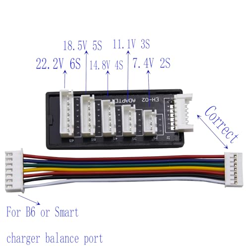 Blomiky 4 Pack JST-XH-7P to 2S-6S Adapter Board and Balace Socket Cables for B6 B6AC C150 T240 T400 Lithium Battery Charge/XH-7P Board *4