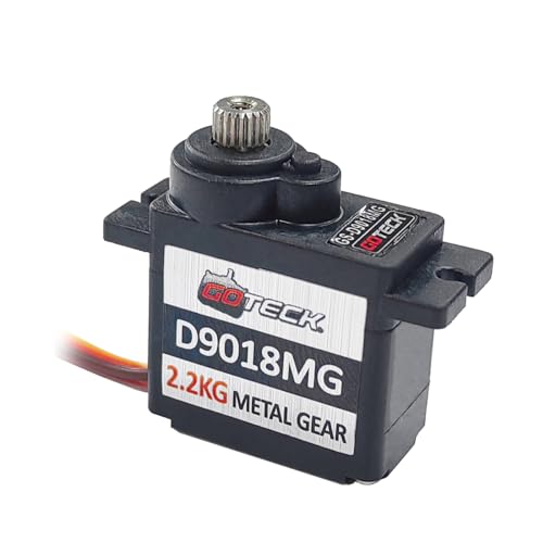 GOTECK 2PCS D9018MG 9g Mini Servo, Micro Full Metal Gear Digital Servo,with Metal Horn for RC Car Model Boat Fixed-Wing Helicopter Airplane Robot - color: Gs9018mg