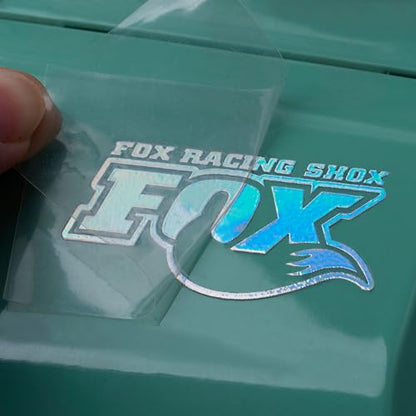 DJX 4PCS Reflective Laser UV Transfer Sticker Fox Shock Sticker for 1/7 Traxxas UDR (Laser Silver) - color: Laser Silver