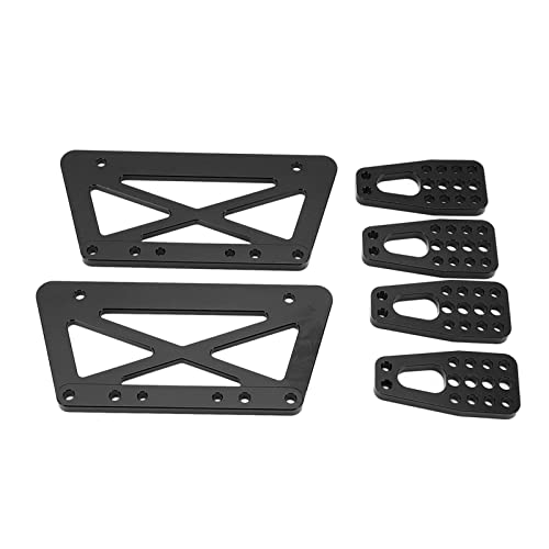 GLOGLOW Nan Alloy Chassis Lift Plate Set, Aluminum, Strong and Sturdy for Climbing Cars, Easy Installation for Axial SCX10 1/10 RC Car Model Accessories (Black)