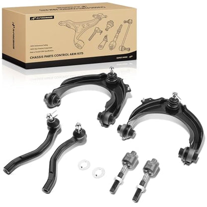 A-Premium 6Pcs Front Suspension Kit, Upper Control Arm | Inner Outer Tie Rod End, Fit for Honda Accord 2003-2007, Acura TSX 2004-2008 , Fix Clunking Noise & Vibration