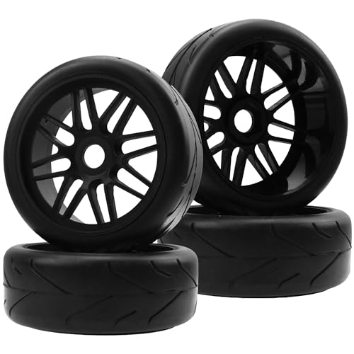 17mm Hex 1/8 RC Buggy Tires & Wheels with Foam Inserts Compatible with Arrma Typhon 6S 3S Talion 6S BLX Team Losi 8IGHT HPI 1/8 Off Road RC Buggy, Tire OD 105mm