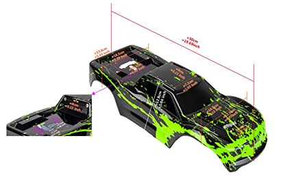 Custom Body Compatible for V2 Maxx WideMaxx 1/10 4X4 4WD Truck Shell Cover (Clear Unpainted) - color: Clear Unpainted