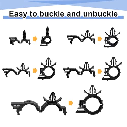 Funnymoom 150 Pcs Car Wire Loom Clips Push Mount Routing Clips, 10 Sizes | 10 Sizes, Car Harness Clips, Wiring Harness Replacement Parts, Universal Automotive Clips for Cable Management and Repair