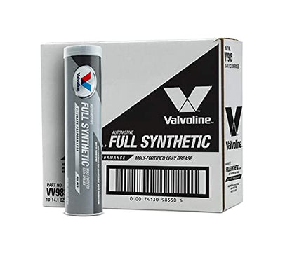 Valvoline Moly-Fortified Gray Full Synthetic Grease 14.1 OZ Cartridge, Case of 10 - size: 14.1 OZ Cartridge, Case of 10