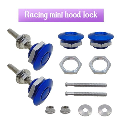 4Pcs Quick Latch Hood Pins, Universal Aluminum Quick Release Lock Latch Bumper, License Plate Lock Clip for Bumper Hood or DIY 1.25 inch(Blue) - color: Blue