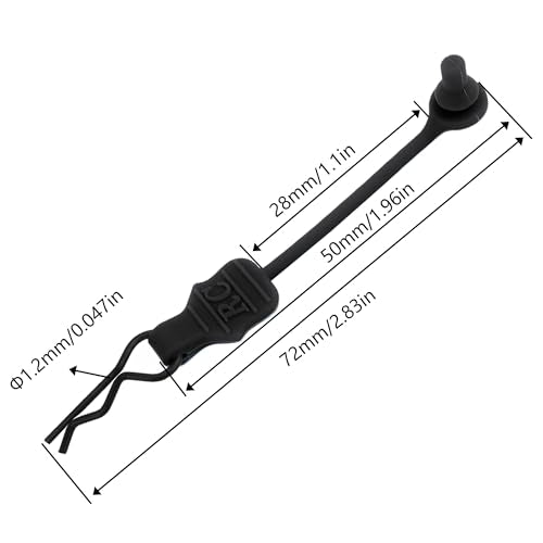 10 Pieces 1.2mm RC Body Shell Clips Pin with Pull Tabs Compatible with All 1/10 1/12 Scale Traxxas Arrma Redcat Axial Losi HSP HPI Kyosho RC Car Truck Crawler Body Shell Upgrades(Black) - color: Black