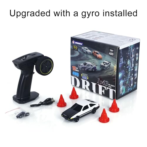 TOUCAN RC HOBBY 1/43 High Speed 2.4G Radio Controlled Racing Car AE8 6 Gyroscope RC Drift Vehicle 4WD RTR Mini Car Toy Radio Battery,US in Stock - color: 4306gyro