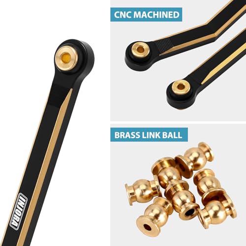 INJORA BK Brass High Clearance 4 Link Set for SCX24 C10 JLU Bronco Basecamp - color: Black Brass
