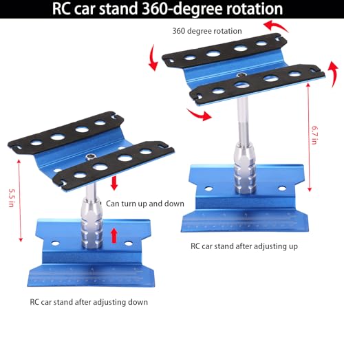 RC Car Repair Work Stand, 1100pcs RC Screw Kit and Vehicle Scale Accessories for Traxxas Axial Redcat Arrma HPI HSP SCX10 RC4WD 1/8 1/10 1/12 1/16 Scale RC Crawler Truck Buggy Car - color: Blue