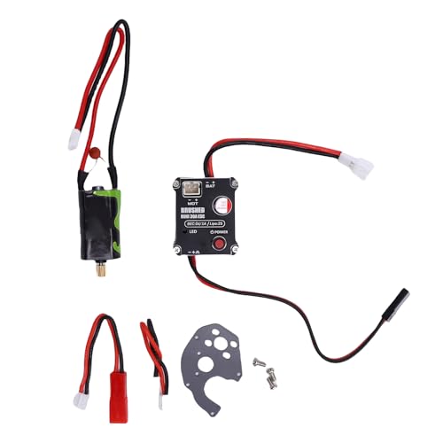 Brushed 30A ESC and 050 50T Motor Combo Set for RC Vehicles Upgrade, Excellent Performance for Climbing and Cruising, Aluminum Alloy Material