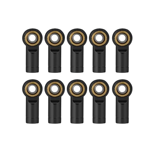 10pcs/Set Aluminum M3 Link Rod End Ball Joint CCW for 1/10 RC Car Crawler SCX10 D90 ( Color : Black 10pcs )