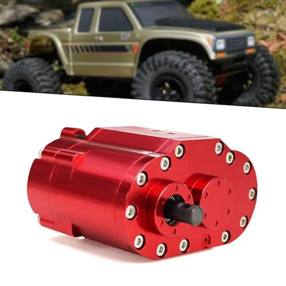 Qianly RC 2 Speeds Transfer Case Gearbox Replacement Lightweight Box for SCX10 Truck Model 1/10 RC Crawler, Red - color: Red