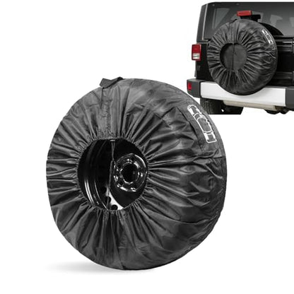 Car Tire Protector, Car Spare Tire Cover, Spare Tire Storage Bag, Universal for Most Cars (Black #31.49")