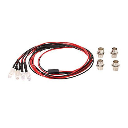 OGRC 4Pcs RC LED Lights Kit Accessories RC Headlights/Taillight Kit Accessories for 1/10 1/8 Modes for Traxxas HSP Redcat RC4WD Tamiya ARRMA Axial SCX10 D90 HPI HSP RC Car（2 White+2 Red） | RC Light for Traxxas Tamiya ARRMA HSP Redcat Axial SCX10 1/10 RC C