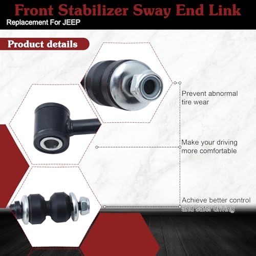 2* K3174 Front Sway Bar Link - Restore Classic Jeep Control | Compatible with 1991-2001 Jeep Cherokee 1991-1992 Comanche 1993-1995 Grand Cherokee 1993 Grand Wagoneer - color: 2*K3174, size: Sway Bar Link