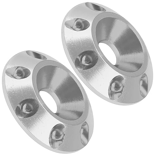 2Pcs Vgoohobby RC Metal Rear Wing Buttons Gasket,Universal Rear Fixed Tail Protection Spacer for 1/10 RC Off Road Short Truck Buggy Racing Car (Silver) - color: Silver