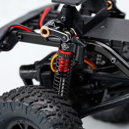 SCX24 Shock Flex Blades With 47MM Oil Filled Shocks Absorber | CNC Aluminum Damper Mount for Axial SCX24 Upgrade Parts 1/24 RC Crawler - color: Black