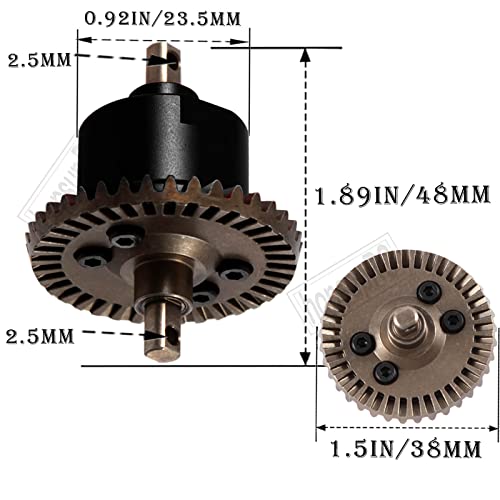 RC Steel Front Main Gear & Differential Case Upgrades Part for 1/10 Slash/Rustler/Stampede 4X4 VXL,Metal Differential Front Differential Upgrades,5381 6882 5379,Black - color: Front Differential(black)