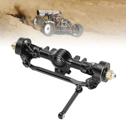 Drfeify RC Front Axle, Aluminum Brass Portal Upgrade Kit with Housing for 1/24 SCX24 RC Crawler Axle Housing Assembly Black