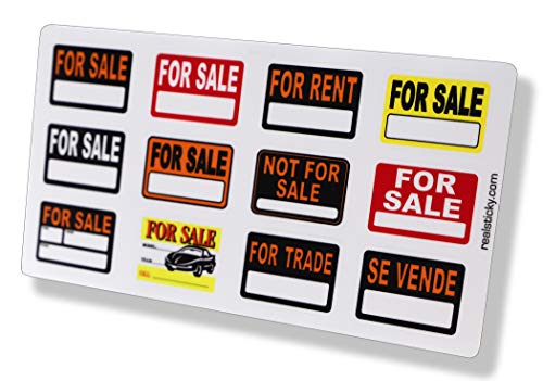 1:10 Scale for Sale Remote Control Sticker Sheet R/C Sign Display Diorama Car Crawler Body Decal Pack