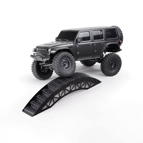 RC Crawler Bridge Obstacle, Stainless Steel DIY Assembly Ramp for 1/12 1/18 1/24 RC Crawler Course Accessories (Black Step Bridge) - style: Black Step Bridge