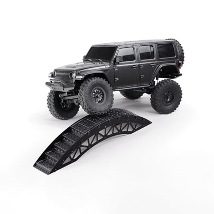 RC Crawler Bridge Obstacle, Stainless Steel DIY Assembly Ramp for 1/12 1/18 1/24 RC Crawler Course Accessories (Black Step Bridge) - style: Black Step Bridge