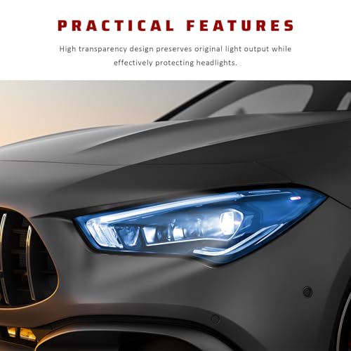 Car Light Tint Film, 12" × 48" Waterproof Headlight Vinyl Wrap Film Includes Squeegee & Cutter, Self-Adhesive Air-Release Wrap for Fog Lights, Taillights, and Headlights (Dark Blue) - color: Dark Blue
