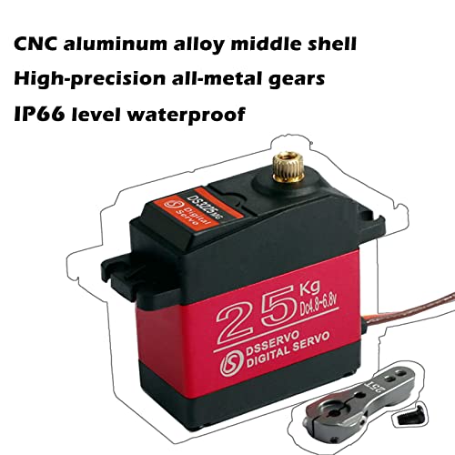 DS3225MG 25Kg RC Digital Servo Full Metal Gear with 270 Degree PWM Control for DIY Baja Car Crawlers Truck RC Robotic Arm (Pack of 2) - size: 2pcs 25kg 270°