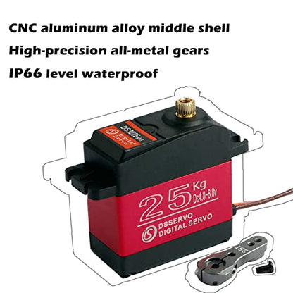 DS3225MG 25Kg RC Digital Servo Full Metal Gear with 270 Degree PWM Control for DIY Baja Car Crawlers Truck RC Robotic Arm (Pack of 2) - size: 2pcs 25kg 270°