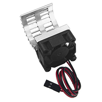 ShareGoo Aluminum 380 390 Motor Heatsink with Cooling Fan Electric Engine Heat Sink Compatible with HSP HPI Wltoys Himoto Redcat 1/16 1/18 RC Car (Silver) - style: Silver
