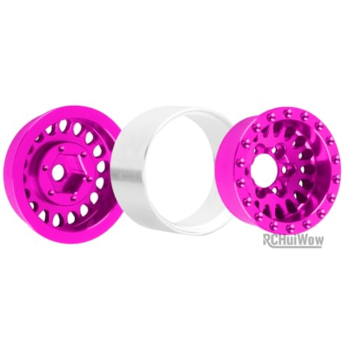 1.0" Metal Beadlock Wheel Rims Rubber Crawler Tires, Alloy Wheel Hub Off Road Rubber Soft Tire Replacement Accessories for 1/18 TRX4M 1/24 SCX24 FCX24 Mini RC Crawler Car Hop Up Parts,Style 3 - style: style3(4pcs)