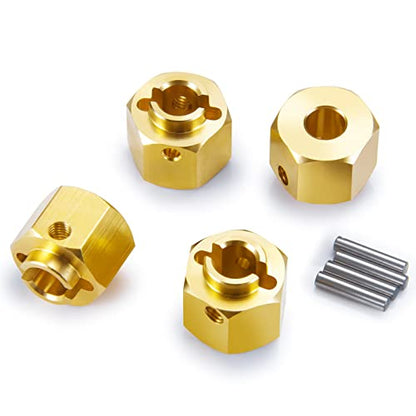 RC Hex Hub 12mm Brass Wheels Hex 9mm Drive Extension Adapter with Pins Counterweight Compatible with Axial SCX10 III AXI03007 AXI03004 Capra RC Crawler Upgrades Part (9mm) - color: 9mm