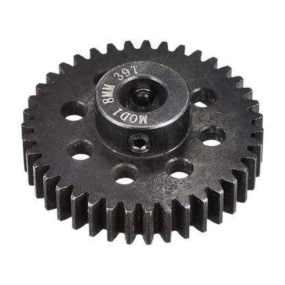 MECCANIXITY 1M 39T 40 Chrome Steel Motor Pinion Gears, 1.61" x 1.6" RC Motor Gears Fits 8mm Shaft Bore for RC Vehicles Truck Drift Remote Control Car Off-Road Crawler Parts, Black - style: 39T