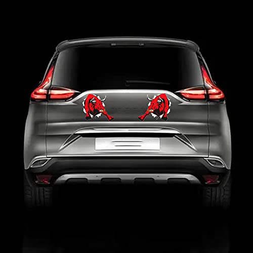 6-Inch Fashion Car Stickers - Angry Bull Design, Left and Right 2PCS (Style 2) - style: Style 2