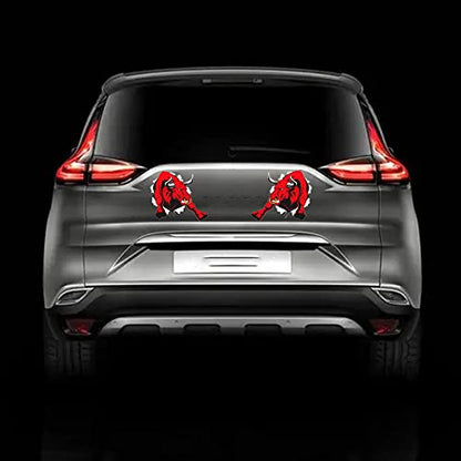 6-Inch Fashion Car Stickers - Angry Bull Design, Left and Right 2PCS (Style 2) - style: Style 2