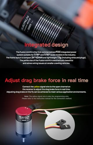 2-3S 30A Fusion Mini16 3000KV Sensored Brushless Waterproof Motor 2-in-1 Motor for 1/16 1/18 RC Climbing Car Crawler