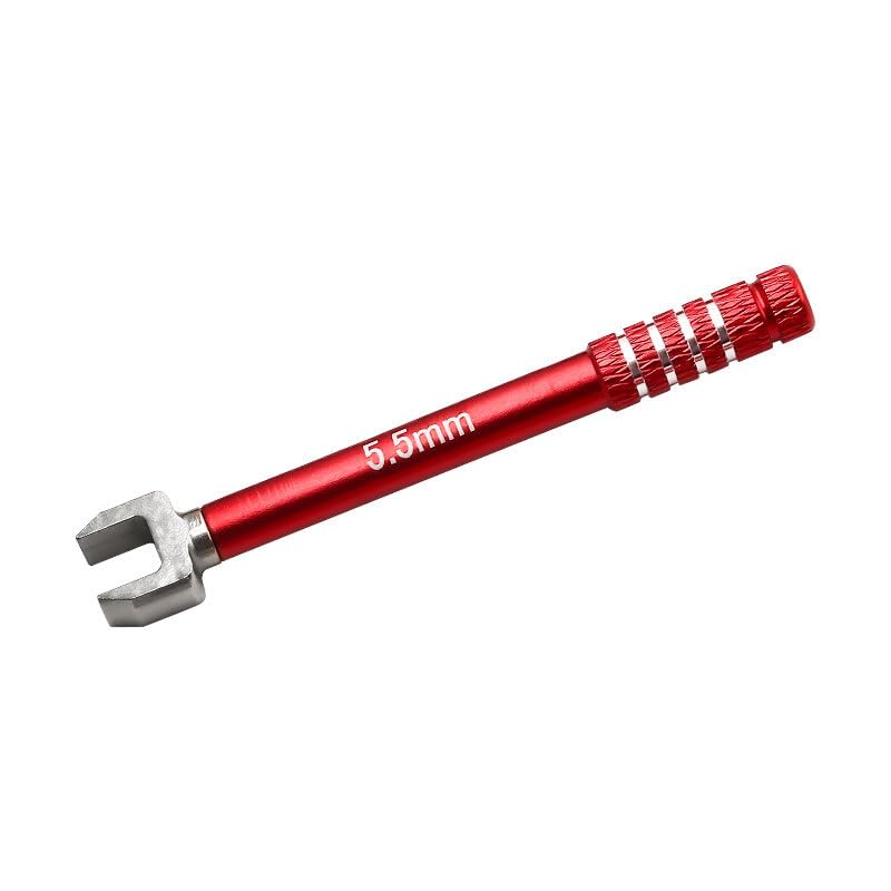 5PCS Carbon Steel RC Open End Wrench Set 3-6mm for 1/10 RC Cars, Red | For turnbuckle setup, steering link adjustment and routine RC chassis maintenance - color: Red