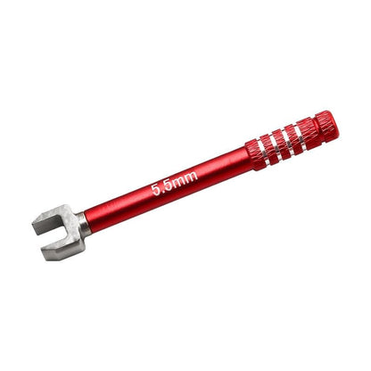 5PCS Carbon Steel RC Open End Wrench Set 3-6mm for 1/10 RC Cars, Red | For turnbuckle setup, steering link adjustment and routine RC chassis maintenance - color: Red