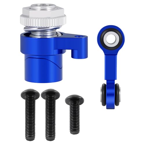Servo Saver Arm 25T Steering Drag Link for Tra-xxas 1/16 Mini Maxx | 2S 1/10 4WD Ford GT 4-TEC 2.0 3.0 RC Car Upgrade Blue 7075 Aluminum - color: Blue