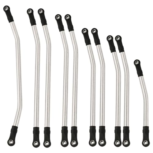 313mm Wheelbase 10Pcs Stainless Steel Link Rod Linkage for 1/10 RC Axial SCX10 II AX90046 AX90047 Rock Crawlers Metal Upgrade Parts