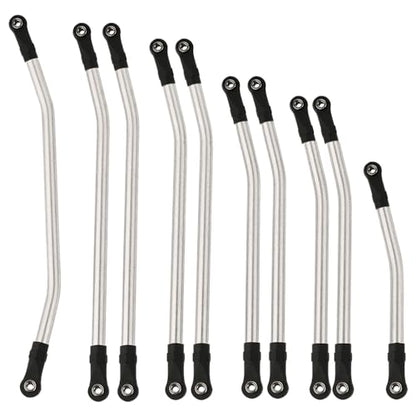 313mm Wheelbase 10Pcs Stainless Steel Link Rod Linkage for 1/10 RC Axial SCX10 II AX90046 AX90047 Rock Crawlers Metal Upgrade Parts
